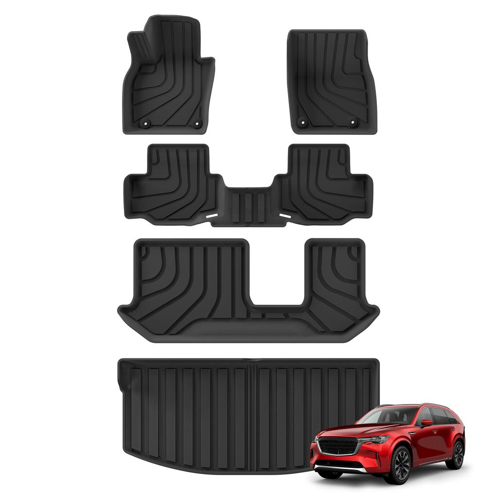 Left Drive for Mazda CX-90 CX90 8 Seats 2026 2026 TPE Floor Mats Trunk Pad Protection Waterproof All -Weather Accessories