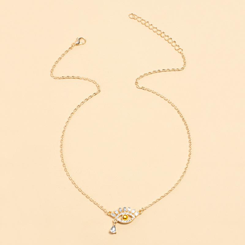Accessories Diamond Eye Pendant Alloy Devil'S Eye Necklace Women'S Summer