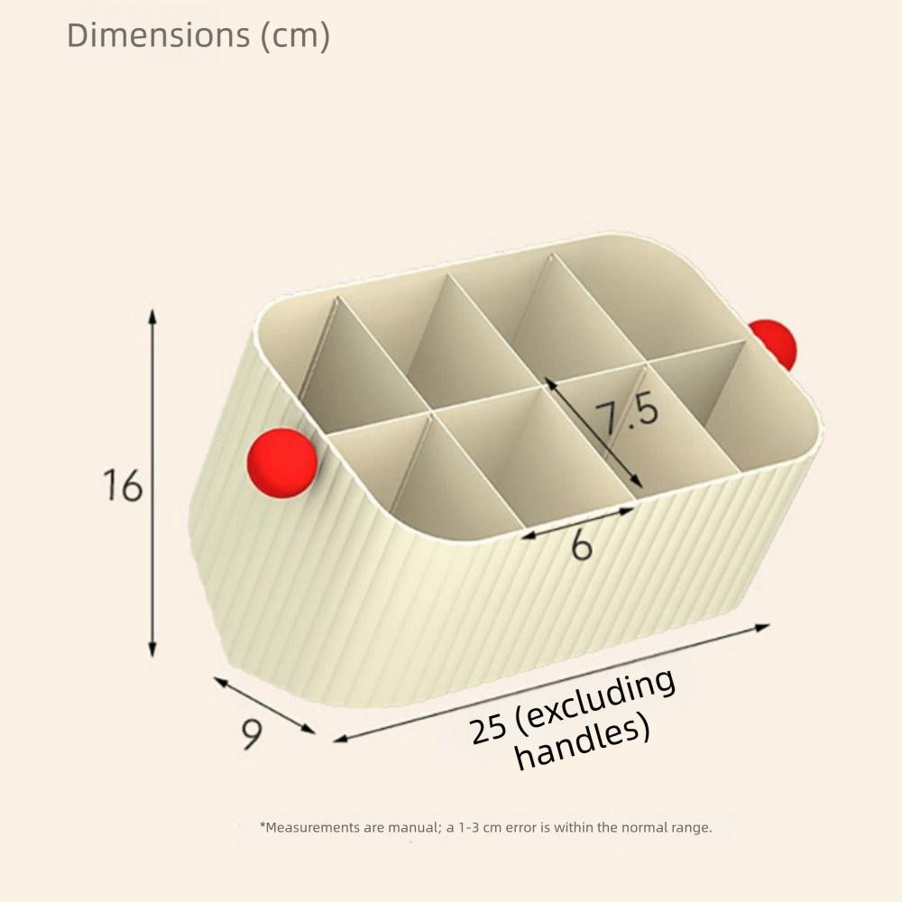 Beige Dopamine Storage Box Plastic Sorting Box Cute Storage Basket Cosmetics Storage