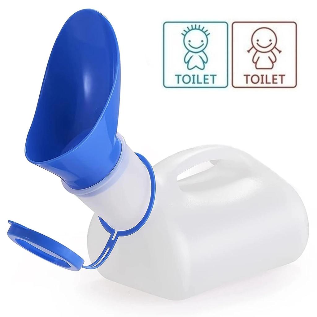 Unisex Urinal Bottle for Men Women Travel Pee Bottle with Lid Funnel Portable Camping Outdoor Car Emergency Toilet