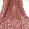 Tessuto di Pizzo Ricamato Full Paillettes Lucide Multicolore Materiale da Cucito Fai da Te per Abito da Sposa Tessuto Decorativo per Abbigliamento