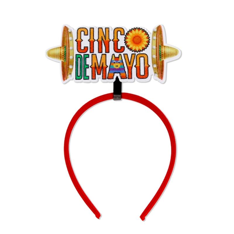 

Adult English Letter Headband Guitar&Sombrero Pattern Carnival Party Festival Hair Hoop for Teens Photography Headpiece