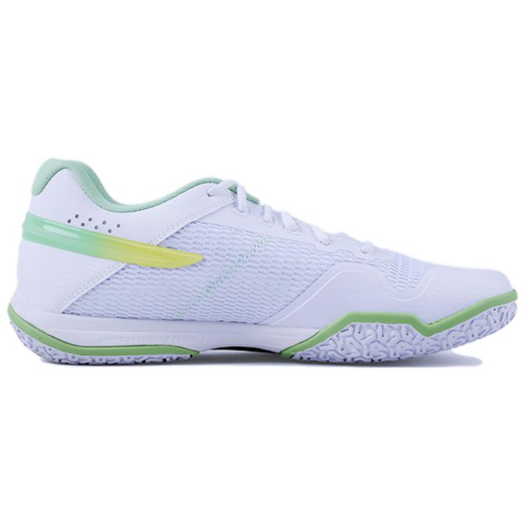 Li-Ning Ground Flying Lite Low-Top Shock Absorption Badminton Shoes Unisex Shoes White Green AYTT031-5