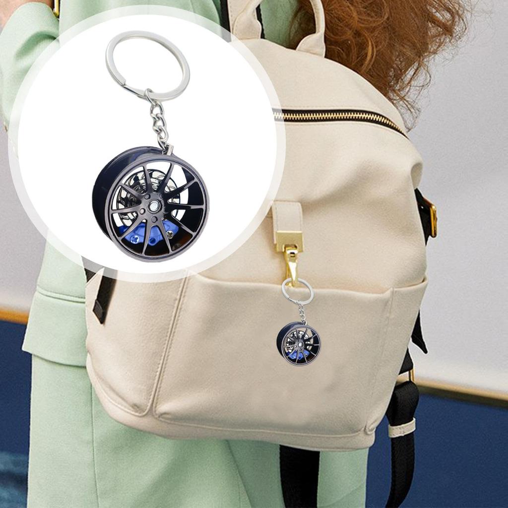 Wheel Hub Metal Keychain, Wheel Hub Keychain, Auto Parts Car Keychain, Creative Auto Parts