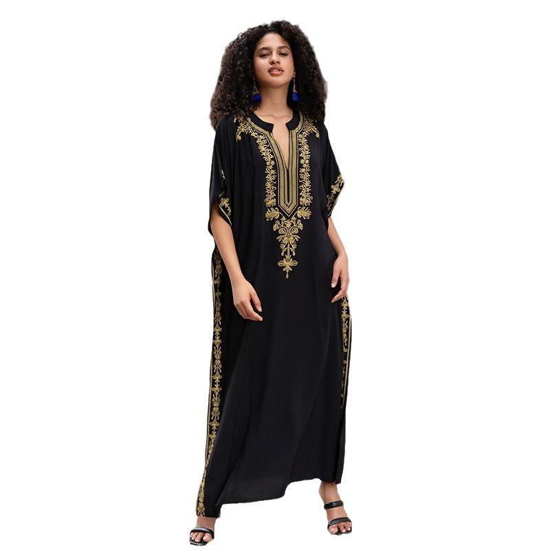Cotton Embroidered Plus Size Beach Cover-up Dress
