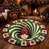 Tapis de sol Père Noël Tapis rond 3D de Noël, Tapis décoratif optique rond à effet d'illusion, Festif pour la décoration intérieure de la maison, du salon, des fêtes