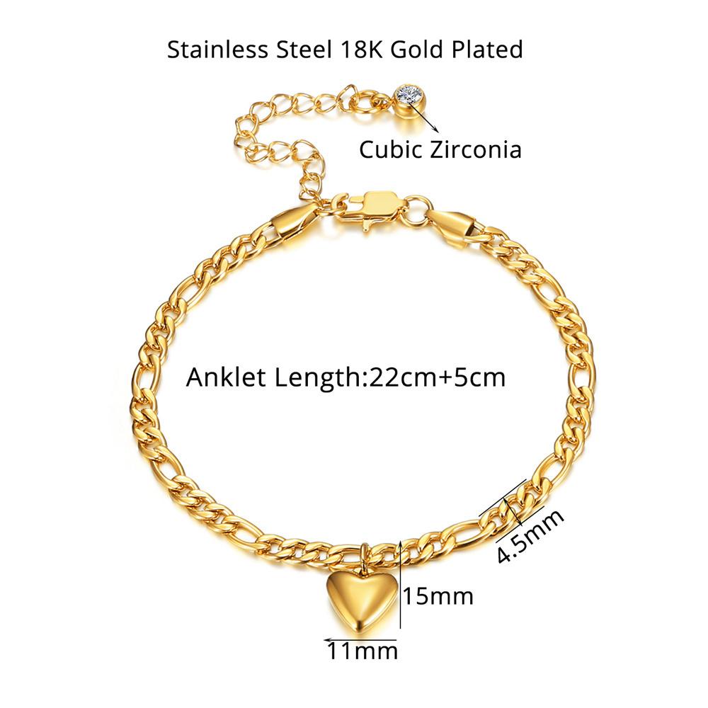 Anklet For Women Gold Color Stainless Steel Cuban Link Ankle Bracelets Summer 2024  Leg Chain Beach Foot Jewelry Ancklets
