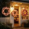 Colored Ball Wreath Door Hanging Decoration Handmade Christmas Wreath For Front Door Wall Or Window Display Home Decoration