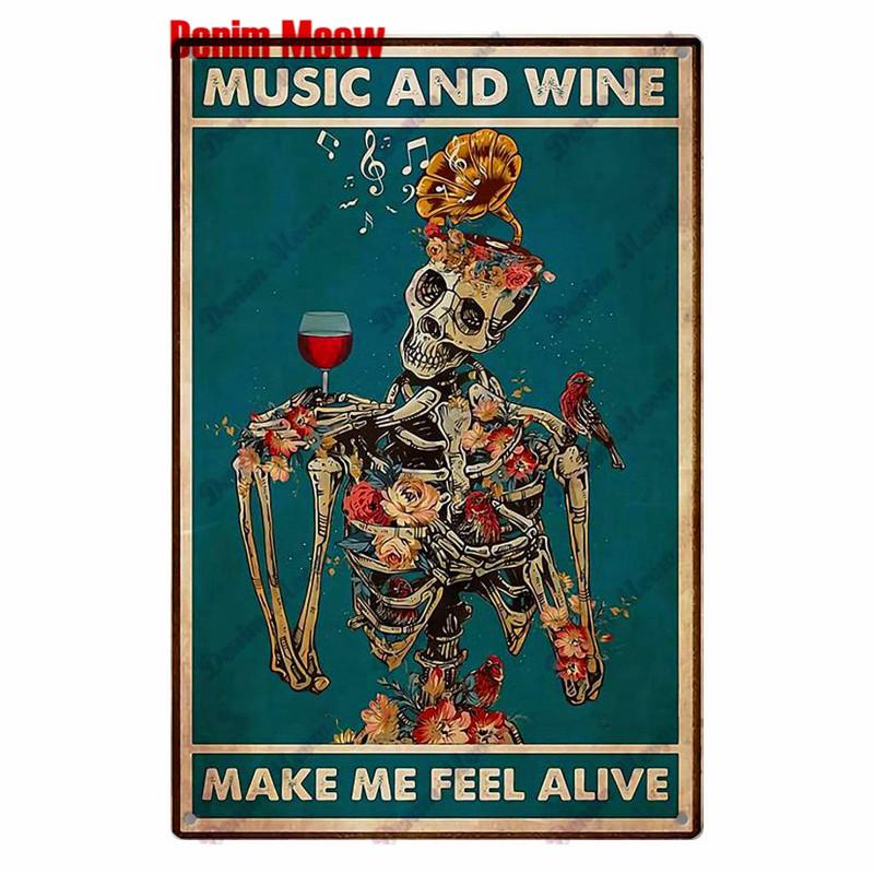 

Vintage Turquoise Cat Metal Poster, I Drink Wine Wall Tin Sign, Retro Frogs, Wine Plate for Elf Bar, Pub and Garden Decor, WY52 20x30cm
