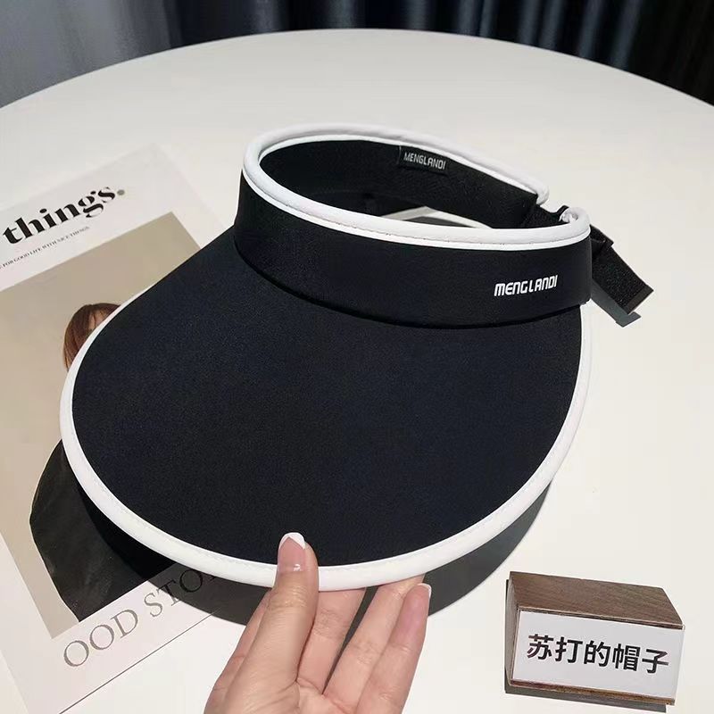 Sunscreen Cap Double-sided Ice Silk Women's Summer Empty Top Outdoor Large Brim Foldable Face Visor