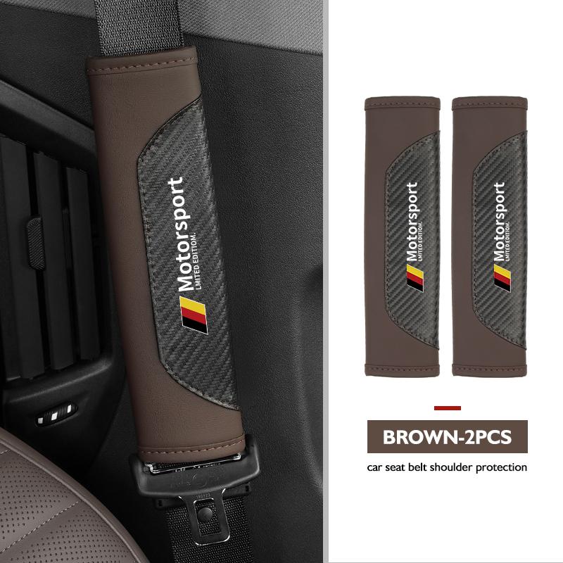 1PC Car Shoulder Protection Texture Seat Belt Protective Cover For BMW F30 E36 F20 E87 E70 E91 E30 E53 F31 F40 E92 E93