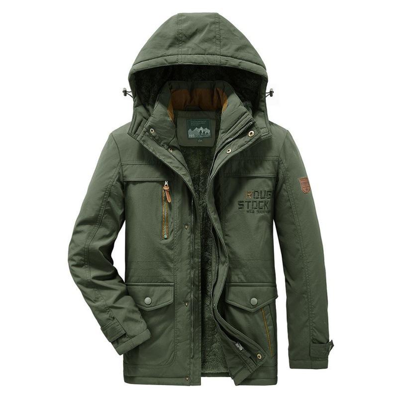 Men's Winter Loose Casual Coat Cold Resistant Medium Long Cotton Jacket