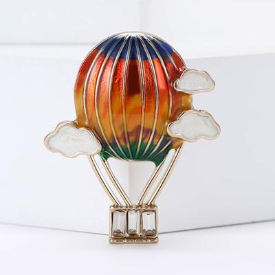 Mode Legierung Emaille Wolke Heißluftballon Brosche Kreative High-End Damen Kleidung Corsage Schmuck Pin