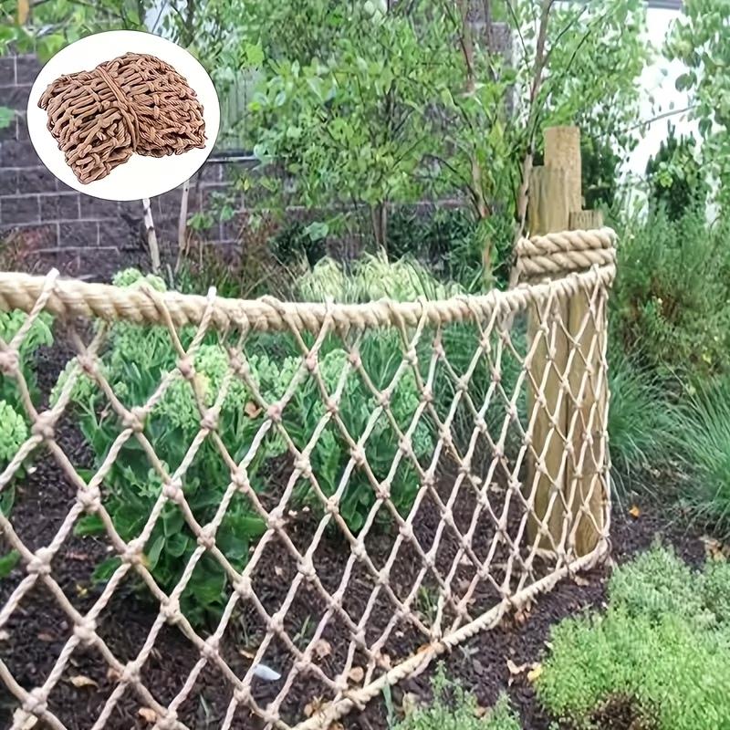1 Stück Natur Jute Seil Dekoratives Netz Garten Pflanzenstütznetz Netz Hanf Kletternetz Balkon Treppenschutz Zaun D 3mm Draht