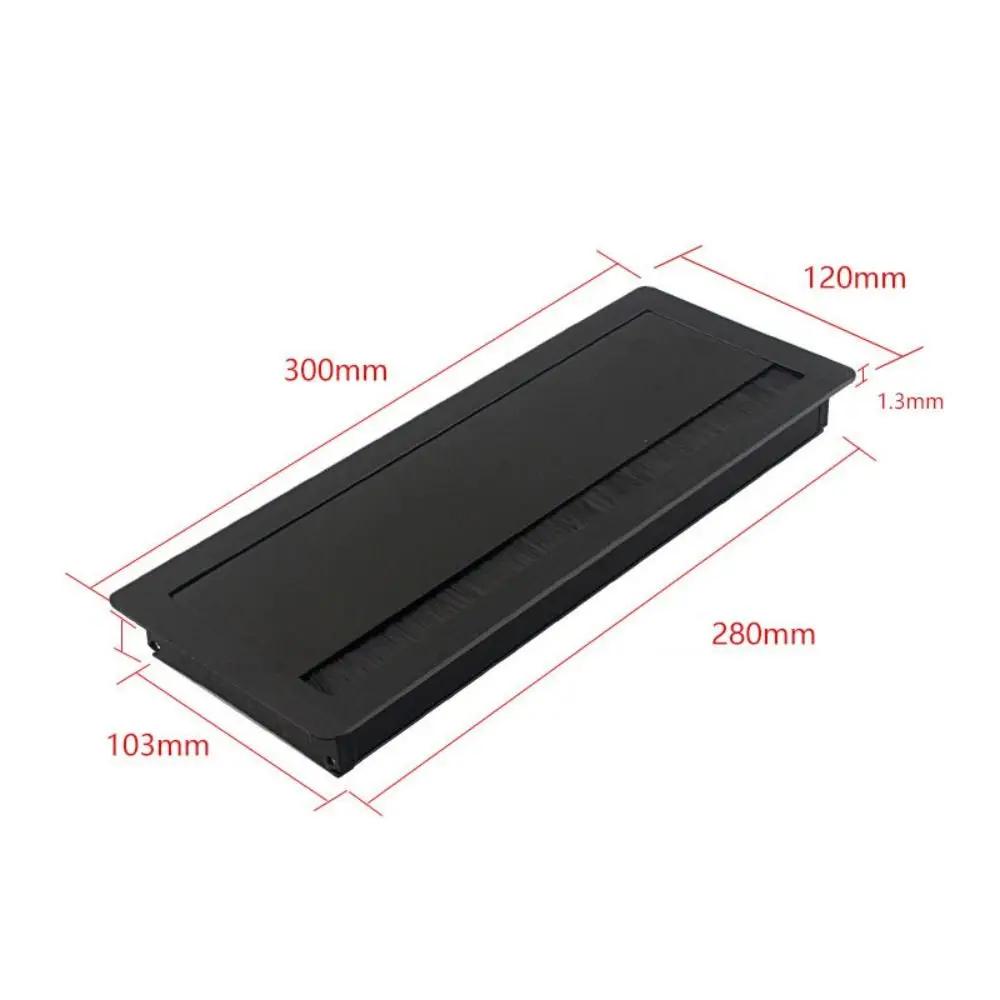 Flip Cover Conference Table Threading Box Square Wire Hole Cover Office Desk Wiring Box Aluminum Alloy with Brush
