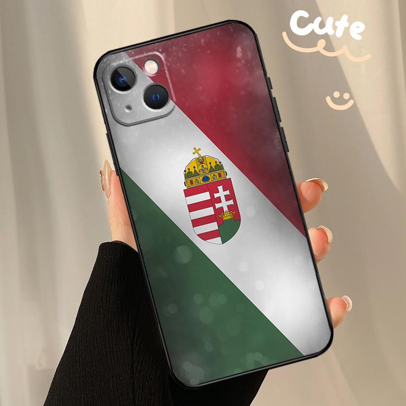 Hungary Flag Case For iPhone 13 12 11 14 15 16 Pro Max XR XS X Plus 12 13 Mini Bumper Cover Capa