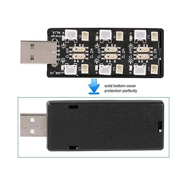 1S LiPo USB Charger | 6 Independent Channels | Compatible with RC Drones & Helicopters | Micro JST 1.25 & JST-PH 2.0 Connectors | Black