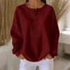Women's Casual Shirts Long Sleeve Tops Button Up V Neck Loose Knit Fall Favorites For Women