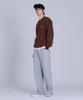 BASIC HOUSE Brushed Terry Straight Fit Pants Melange Grey Lapt7102