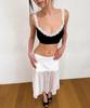 VINAJ Lace Diagonal See-Through Skirt Cover-Up (White)