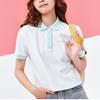 Anta X Sesame Street Color Block Logo Letter Polo Shirt Women Polo Shirts Snow-White 162328136-2