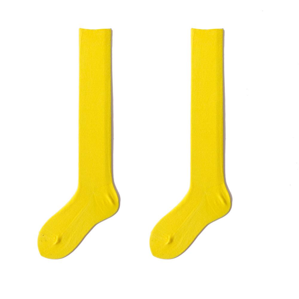 Candy-colored Knee-high Socks, Trendy Long Socks, Mid-calf Socks, Solid-colored High Socks, Sweat-absorbing and Breathable