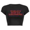 New European and American Spice Girls alphabet-printed navel top summer round neck pullover slim shoulder sleeves short T-shirt