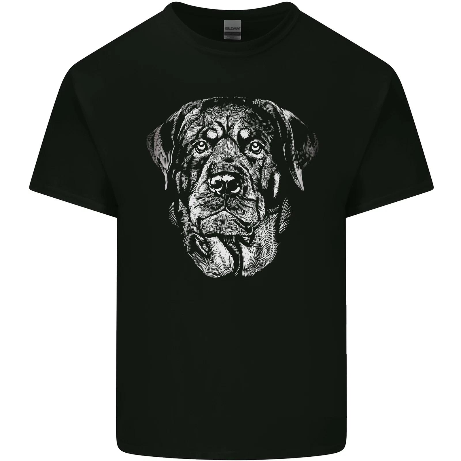 A Monochrome Rottweiler Dog Kids T-Shirt Childrens 3XL