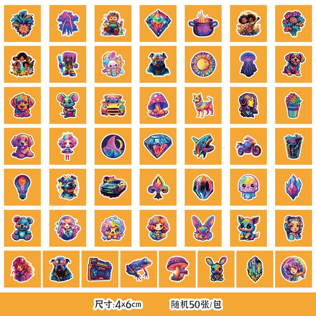 50 Pictures of Non-repeat Cute Style Graffiti Stickers Mobile Guitar Decoration Waterproof Stickers Children DIY Hand Account Stickers