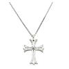 APM Monaco Simple cross shape design, ruthenium sterling silver necklace, same style for men and women, dark gray AC8270XBR