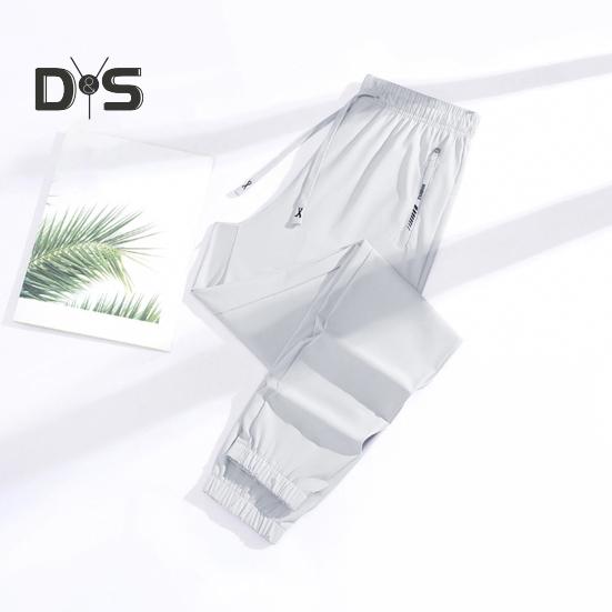 Spodnie sportowe Unisex Stretch Quick Drying Ice Silk Stretch Active Pants ze ściągaczem Casual Baggy Jogger z kieszeniami do wędrówek pieszych i podróży