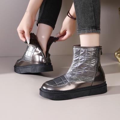 Damen-Kurzstiefel mit dicker Sohle, Schneestiefel, Herbst- und Winter-Warmstiefel, modische Damen-Kurzstiefel