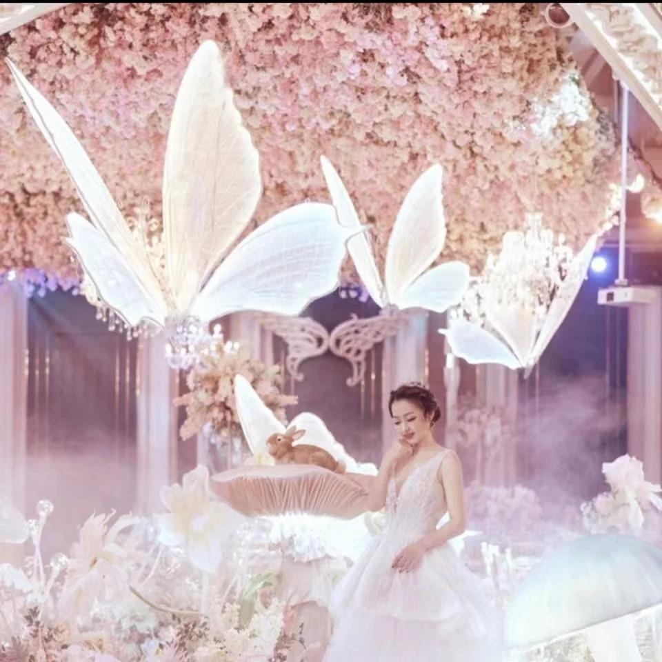 

Напольный светильник с бабочкой для свадебного декора с основанием, светодиодный потолочный светильник с кружевом, романтические креативные лампы, дорожные светильники для подсветки дорожек и вечеринок, сценическое освещение