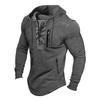 Muži Podzim Jaro Top Šněrování Šňůrka Jednobarevné Dlouhý rukáv Kapsy na zip Pulovr Streetwear Soft Breathale Muži Mikina střední délky