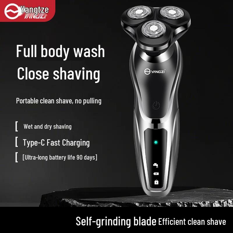 Yangzi Mini Electric Shaver for Men - Small Beard Trimmer, Super Clean Steel Cutter.