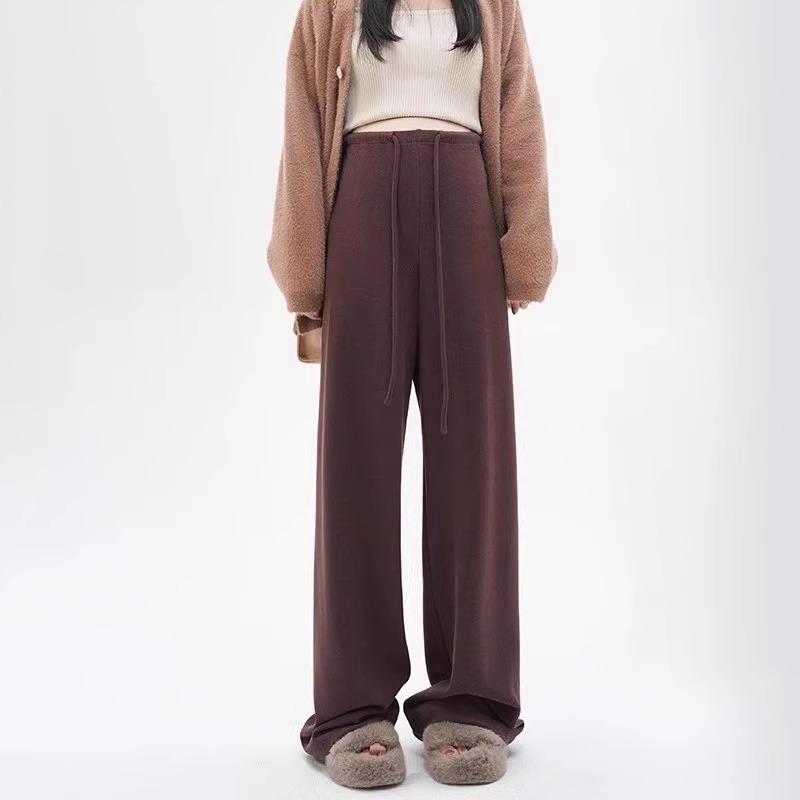 

Брюки для беременных весенне-осенние широкие брюки без поддержки брюки в пол осенние маленькие липкие брюки одежда для беременных осень XXL（140-170） глубокая кофе