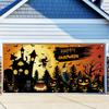 2D Haunted House Witch Backdrop for Halloween Outdoor Celebrations