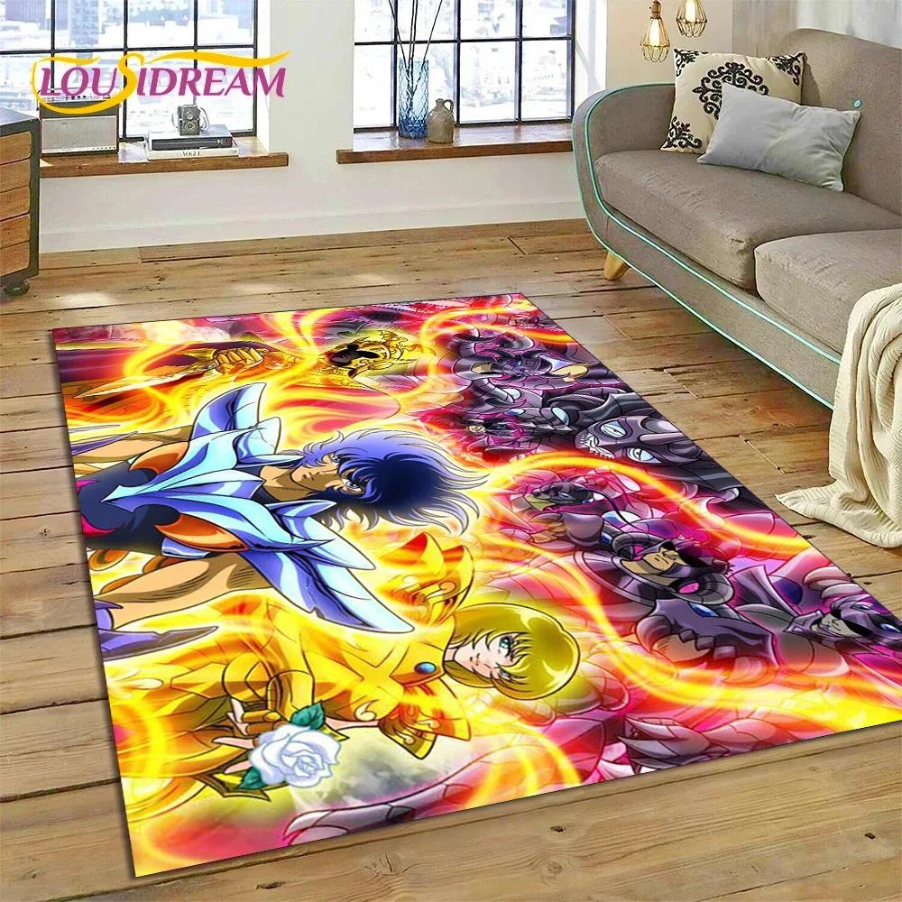 Cartoon Saint Seiya 3D Retro Anime Carpet Rug for Bedroom Living Room Home Sofa Decoration,Children Game Large Decor Floor Mat