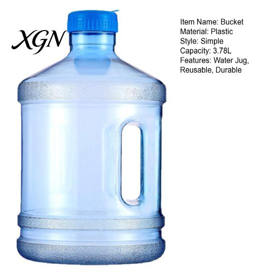 Food Grade Plastic Water Jug Reusable with Handle And Screw Top, 3.78L Capacity Portable Dispenser Bucket Dispenser, Bottle for Home Office