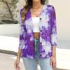 Women's Casual Fashion Floral Print Button 3/4 Sleeve Cardigan Top