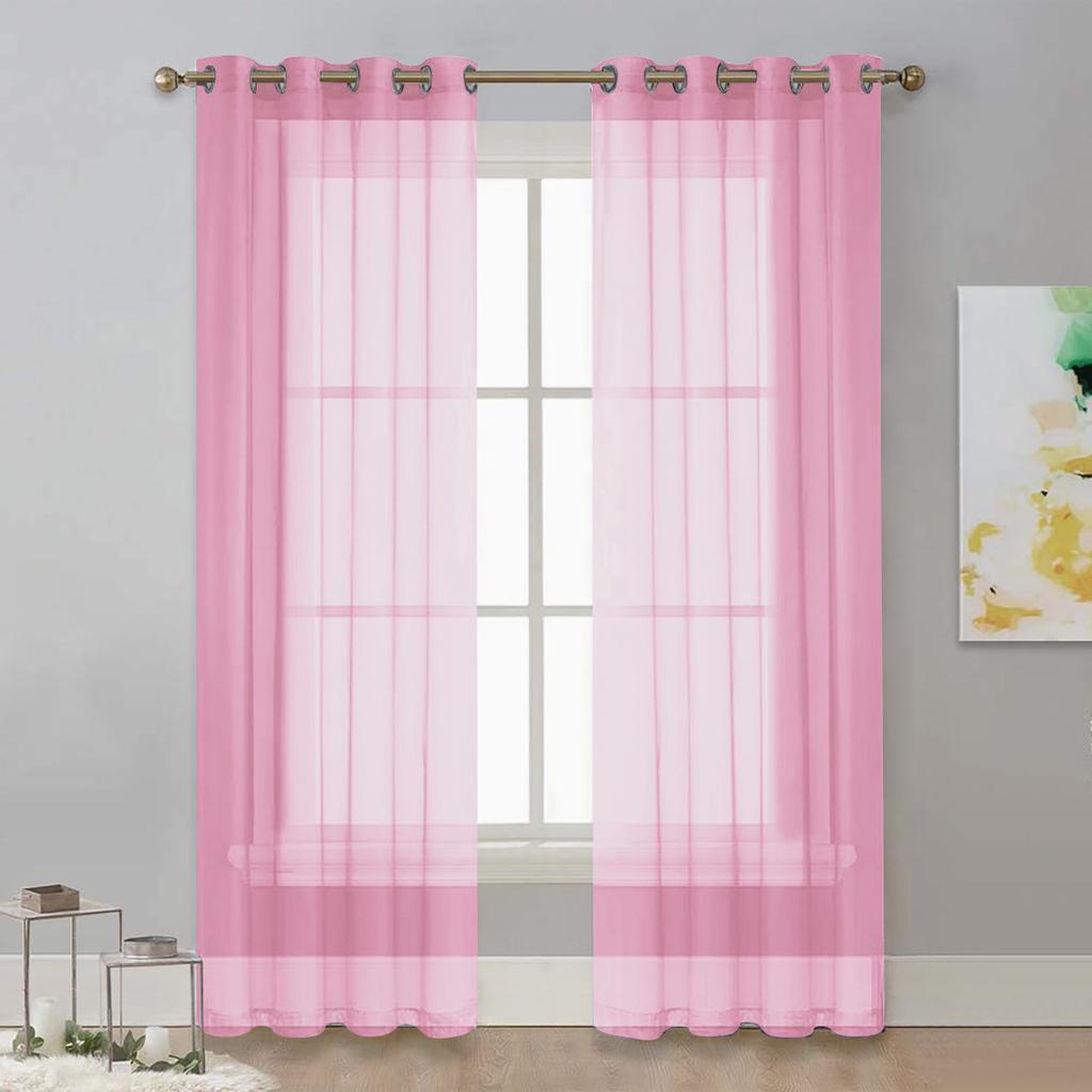 Solid Color Perforated Semi-Blackout Curtain Window Screen Living Room Bay Window Balcony Decorative Window Screen Shein