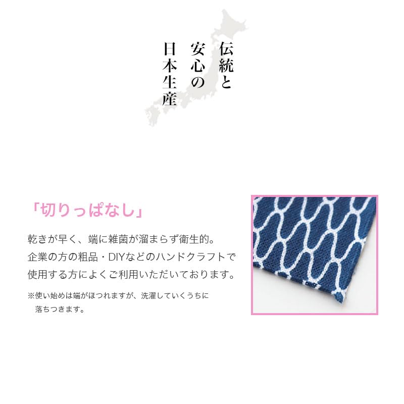 Komon Tenugui Pattern 3 No Fraying Prevention Processing None 5-piece Set 3390cm TE-X5-06022-IR