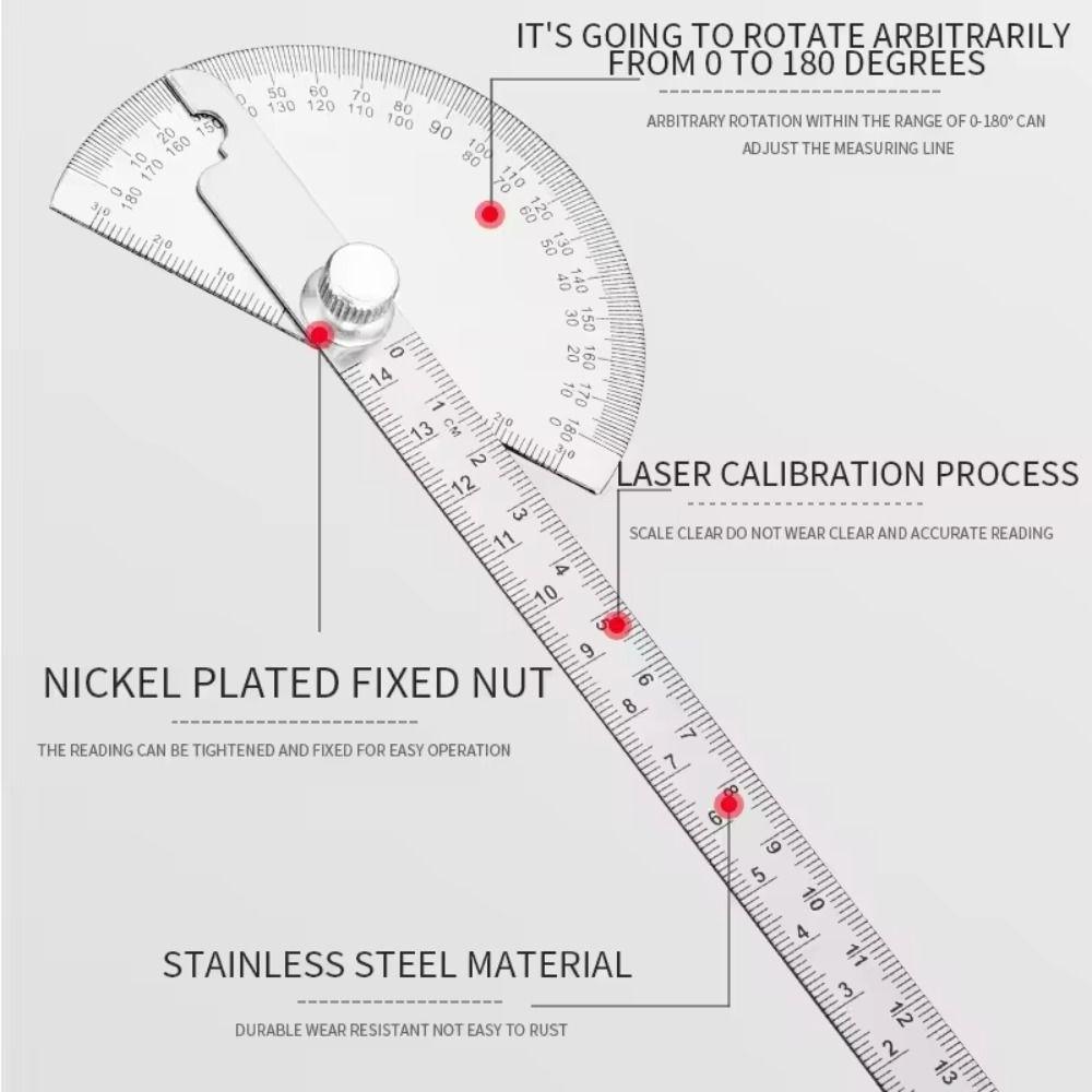 Goniometer 180 Degree Protractor Angle Ruler Adjustable Protractor Protractor Drafting Supplies