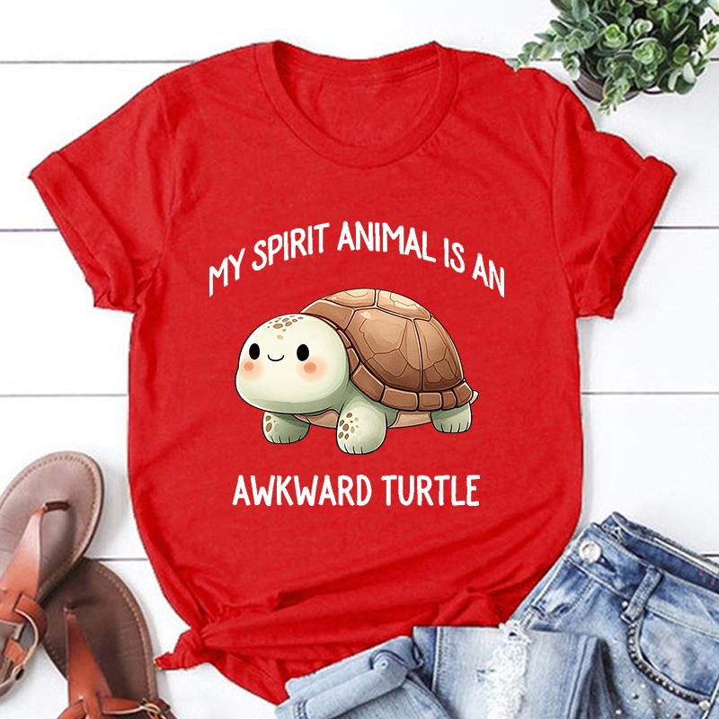 Mým duchovním zvířetem je neohrabaná želva potisk tričko pánské/dámské topy trička léto chladné volné krátký rukáv