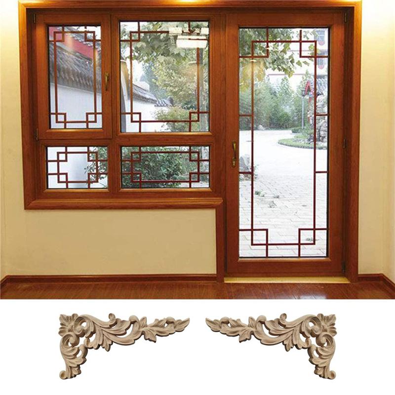 

16Pcs Wood Carved Corner Onlay Applique Unpainted Frame Cupboard Cabinet Decal For Home Furniture Decoration A-B61B