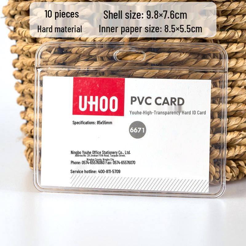 Double-Sided Transparent ID Card Holder with Lanyard for Work or School