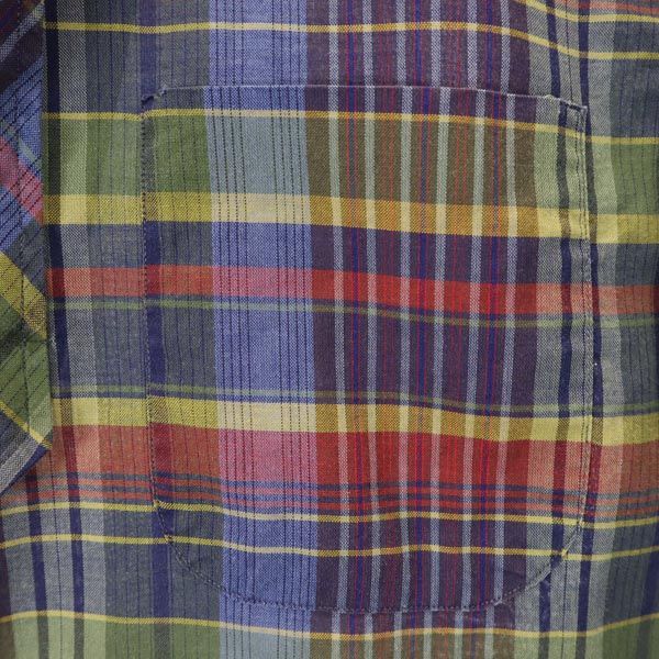 Me and My Gal 70s Vintage Check Pattern Long Sleeve Half Button Button Down Shirt Men's Used