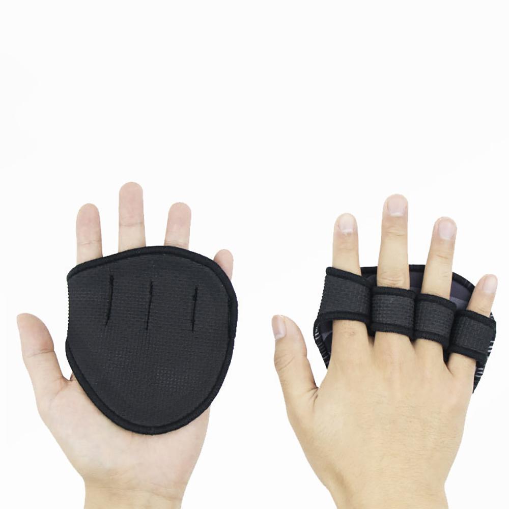 1 Pair Black Neoprene Palm Grip Pads Non-slip Fitness Bodybuilding Training Aid
