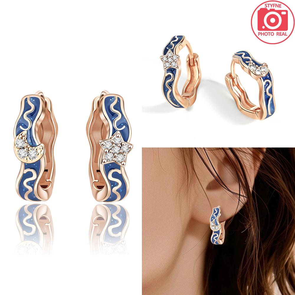 925 Silver Earrings Blue Zircon Stars Butterfly Love Heart Jewelry Women Earrings Luxury Accessories Graduation Gift