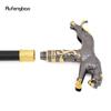 Gold-Schwarz Laufender Leopard mit Schwanz Gehstock Dekorativ Cosplay Party Modischer Stock Halloween Krummstab Stock 94cm